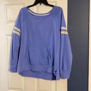 Striped sleeve sweat shirt. No hood.